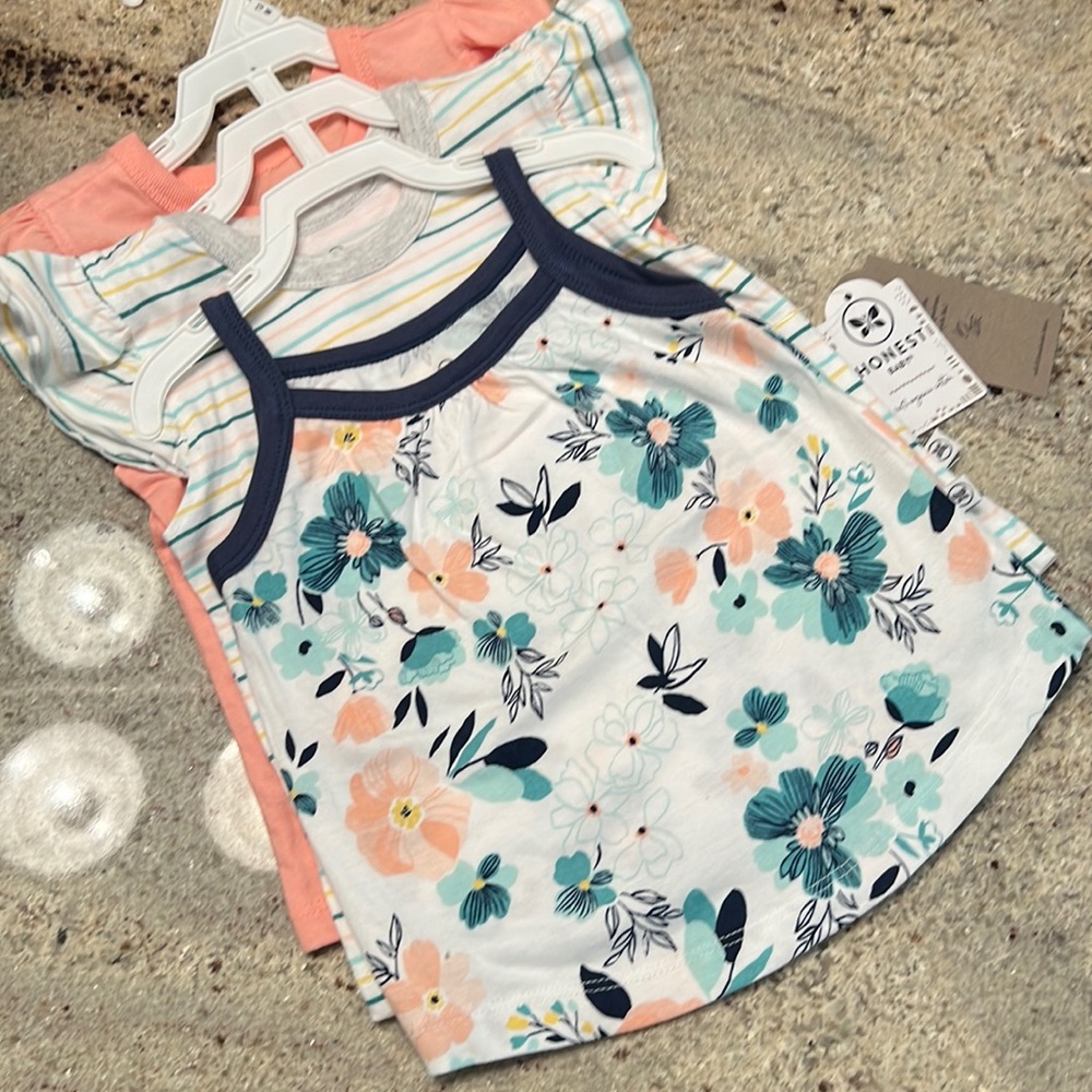 Set of 3 Honest Baby Girl Tops